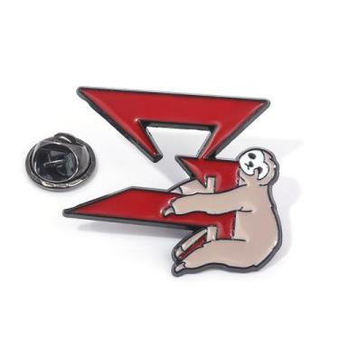 Imagem de Broche Pin Cute Sloth Red Geometric Design Alloy 4,6 g - Yiweisai
