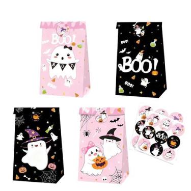 Imagem de Conjunto de sacolas de presente de papel de Halloween, pacote com 12, 