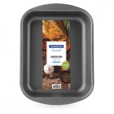 Imagem de Assadeira Funda Tramontina Brasil Starflon T1 Grafite 34 Cm