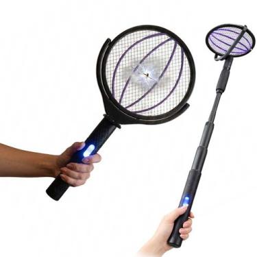 Imagem de Raquete Eletrica Mata Mosquito Luz UV Pernilongo Mosca Inseto Repelent