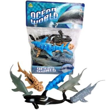 Imagem de Kit Brinquendo Animais Marinhos Banho Tubarões Golfinho - - Europio, G