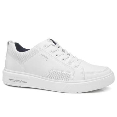 Imagem de Sapatênis Masculino Casual Pegada Em Couro Ultraleve 111902, Branco, 4