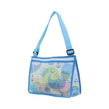 Imagem de Bolsa De Praia Dobrável Para Crianças, Tote De Malha Para Armazenament