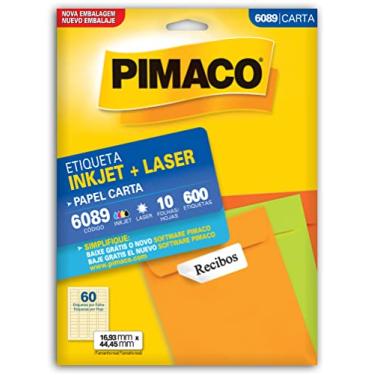 Imagem de Etiqueta inkjet/laser carta 6089 com 10 folhas Pimaco