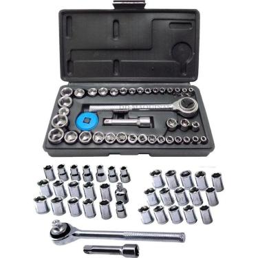 Imagem de Chave Catraca Reversível Jogo De Soquetes 40 Pçs Maleta.