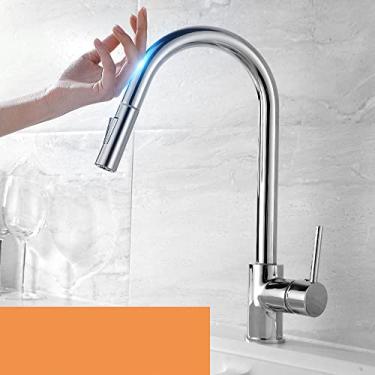 Imagem de Torneiras de cozinha com sensor de níquel removível, torneira de pia quente e fria, misturador de cozinha, controle de toque, torneira de pia, cromo2, china