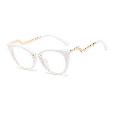 Imagem de Armações de óculos de olho de gato fashion para mulheres, óculos de bloqueio, lente clara, óculos grandes senhoras uv400,4, china