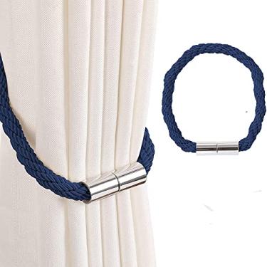 Imagem de Suporte de cortina magnético forte prendedor de cortina de ímã para sala de estar acessórios de decoração para casa, azul escuro, 4 peças