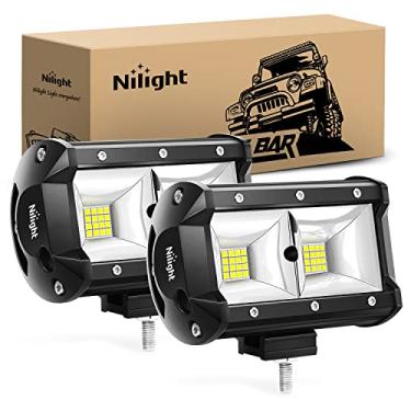 Imagem de Nilight 2 peças 12 cm 96 W barra de luz LED 3600LM luzes de direção luz de neblina luzes led off-road para caminhões Jeep UTV ATV barco marítimo