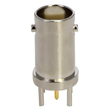 Imagem de Bettomshin 1 peça A24 BNC fêmea PCB RF conector adaptador coaxial para antenas dispositivos LAN sem fio liga de zinco reta niquelado 2,3 cm