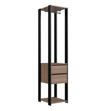Imagem de Módulo para Closet com Gavetas e Cabideiro 183x45x40cm Prodecor Preto/Montana