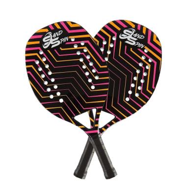 Imagem de Kit 2 Raquetes de Beach Tennis Sand Spin Aloha Fibra de Carbono Rosa