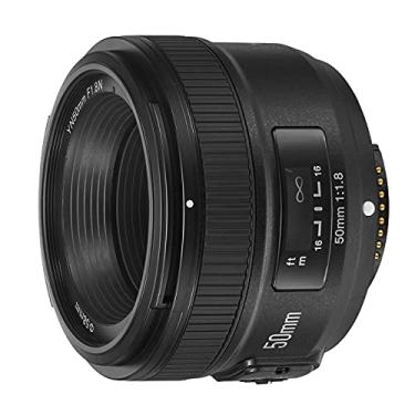 Imagem de YONGNUO YN50mm F1.8, lente de foco automático padrão Prime para câmeras Nikon Full Frame SLR F Mount Preto