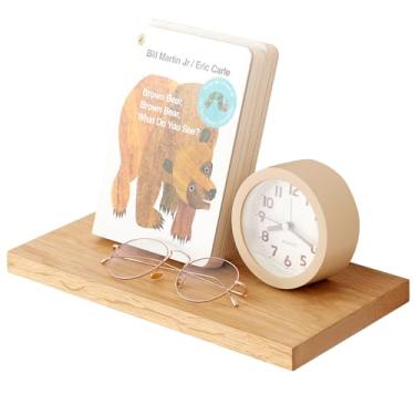 Imagem de Prateleiras flutuantes de carvalho prateleiras de parede de madeira rústica para armazenamento, prateleira de exibição de madeira montada na parede ampla para sala de estar, quarto, cozinha, banheiro