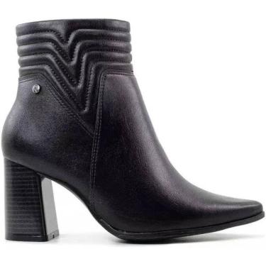 Imagem de Bota Ramarim Feminina Cano Médio Salto Bloco Alto Preto