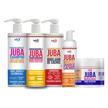 Imagem de Kit Widi Juba Shampoo 500ml, Condicionador 500ml, Encaracolando 500ml,