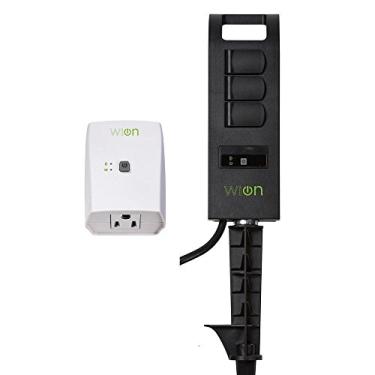 Imagem de WiOn 50063 Smart Plug-in para ambientes internos e externos Wi-Fi Switch e estaca para quintal, 1 tomada aterrada e 3 tomadas aterradas