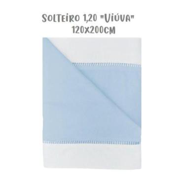 Imagem de Jogo de Lençol 3 Peças Solteiro Viúva 1,20 Ponto Palito Azul Arrumadin