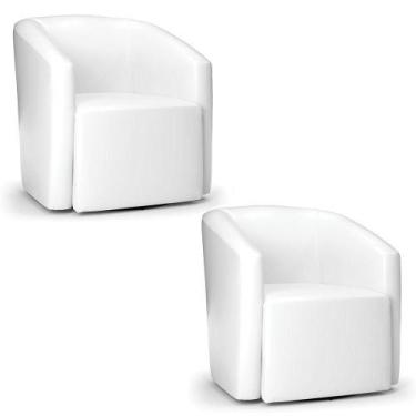 Imagem de Kit 2 Poltronas Stella Max Corano Base Giratória - D'rossi Cor Branco
