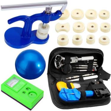 Imagem de Kit relojoeiro prensa+bola+medidor+estojo ferramenta relógio - SWG