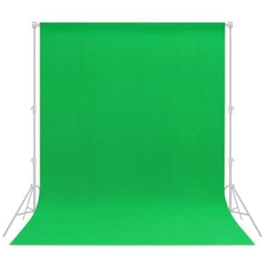 Imagem de Pano de fundo verde 1,8 x 2,7 m – Tela verde profissional para fotografia, produção de vídeo, transmissão ao vivo e sessões de fotos, sem rugas, opaca, lavável na máquina, reutilizável, fácil