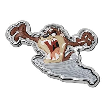 Imagem de Elektroplate Taz Tasmanian Devil Looney Tunes Emblema Cromado Automotivo Oficialmente Licenciado para Carros, Caminhões e Todos Os Automóveis | Ajuste Universal Em 3,5" X 3,0"