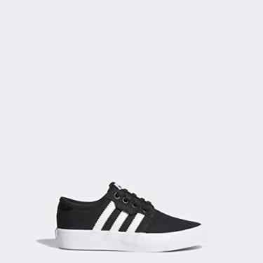Imagem de adidas Originals Tênis de corrida infantil unissex Seeley, Preto/branco/branco, 13 Big Kid
