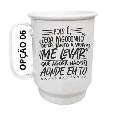 Imagem de Caneca Alumínio 500ml Pois é Zeca Pagodinho, deixei tanto a - LARANJA 