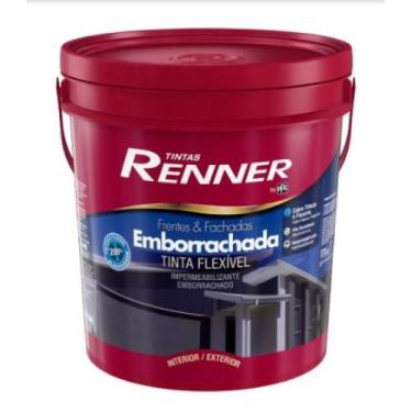 Imagem de Tinta Frentes e Fachadas Emborrachada Fosco Branco 18 Litros Renner