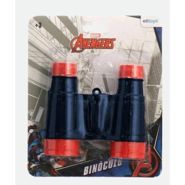 Imagem de Binoculo Brinquedo Infantil Vingadores Marvel Etitoys, Azul e vermelho