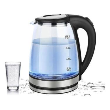 Imagem de Chaleira Jarra Elétrica Bule Led Vidro Temperado Portatil 1,8 Litros Bebidas Facilidade