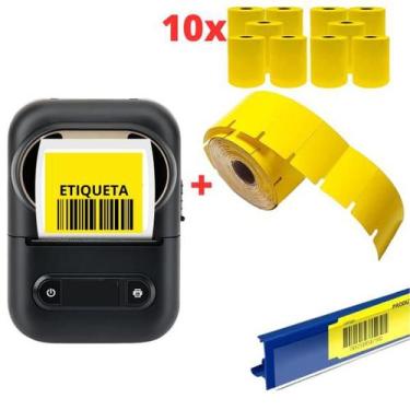Imagem de 1 IMPRESSORA BUETOOTH XD-210 + 10 ROLO ETIQUETA GONDOLA 50x30 - Xd Meg