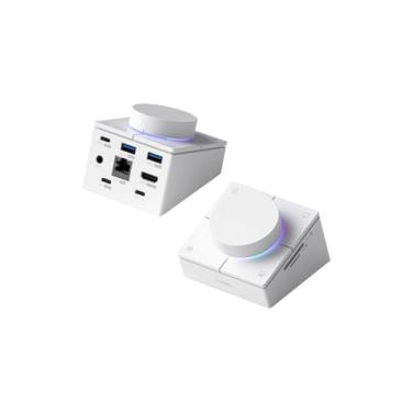 Imagem de Hagibis Hub USB C com botões de atalho, estação de ancoragem RGB tipo C com HDMI 4K @60Hz, 100W PD, 5Gbps USB-C, 2 USB3.0, 2,5 G RJ45, AUX, SD3.0, Micro SD3.0 para laptop MacBook iPad Pro (branco 2,5G