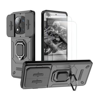 Imagem de Capa para Redmi Note 14 Pro 5G Capinha (Não aplicável a 4G) - com [2 peças] protetor de tela de vidro temperado e proteção deslizante da tampa da câmera e suporte