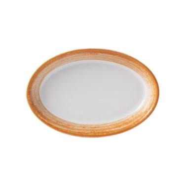 Imagem de Travessa Rasa Oval 17cm Porcelana Schmidt - Dec. Esfera Mostarda 2417,