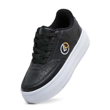 Imagem de Tênis Feminino Casual Plataforma Leve Confortável Uso Diário (Preto, BR, Adulto, Numérico, 34)