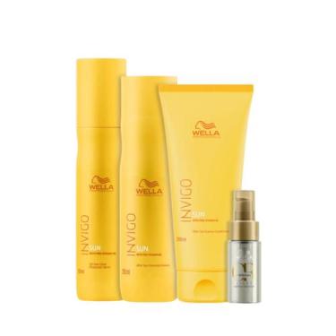 Imagem de Wella Sun Sh 250ml + Cond 200ml + Leave-in 150ml + Oleo Light 30ml - W