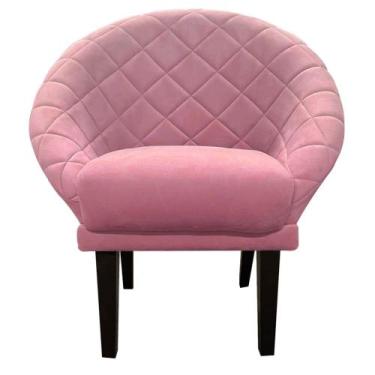 Imagem de Cadeira Sala de Estar Liz Veludo Rosa - Mansão Decor