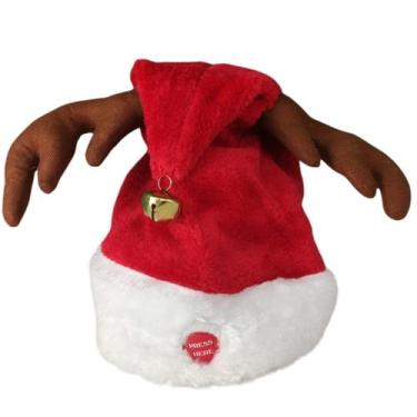 Imagem de Gorro Natal Musical Movimenta Orelhas Rena Natalino Bone Chapeu Premiu