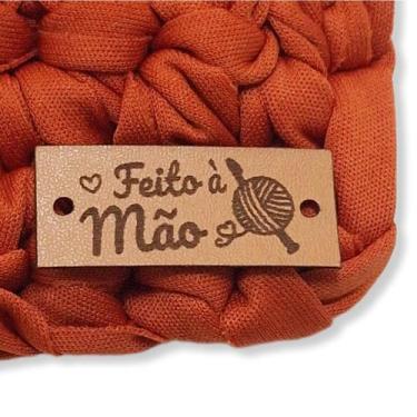 Imagem de Feito A Mão Crochê Etiqueta Couro Personalizada 50und Idêntico a Foto 