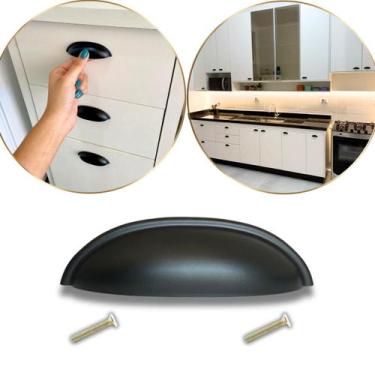 Imagem de Kit 14 Puxador Concha Rustico P/ Gavetas Armários Móveis - Compras Fác