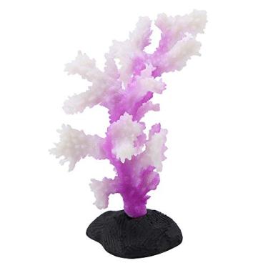 Imagem de AYNEFY Artificial de Aquário, Decoração Luminosa de Silicone Com Design Realista e Seguro para Peixes, Ideal para Decoração de Tanque de Peixes de água Doce (Roxo)