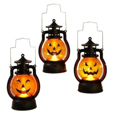 Imagem de Mini Lampião Luminaria Abajur Vela Led Abobora 12cm Decoração Festa Halloween Enfeite Terror 12.5cm X 8cm X 5.8cm(4)