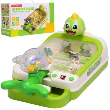 Imagem de Jogo Acerte o Alvo Estilo Pinball Dinossauro Verde Bolas Coloridas C/Musica e Luz - Castela