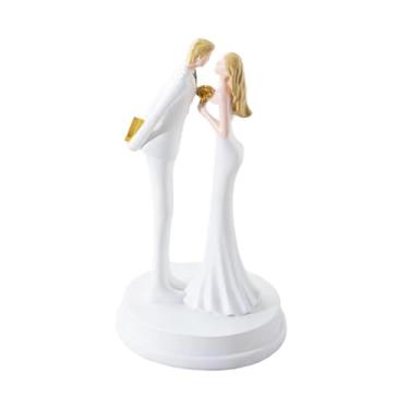 Imagem de Generic Estatueta de Casal Apaixonado, Coleção Moderna, Ornamento de Mesa, Escultura para Sala de Estar, Noivado, Armário ou Prateleira, Branco