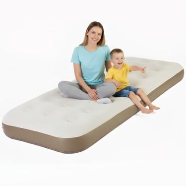 Imagem de LiliGloris Colchão de ar individual ultraconfortável com parte superior flocada - PVC resistente, portátil e enchimento rápido para casa, acampamento e convidados (excluindo ferramentas de inflação