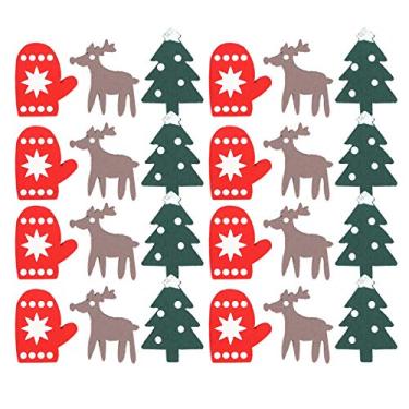 Imagem de Decorações de Natal Lascas de Madeira DIY Corte a Brilhante Rústico Elk Forma para Árvore de Férias Lareira Decoração de Janela 200 Pcs MDF Colorido