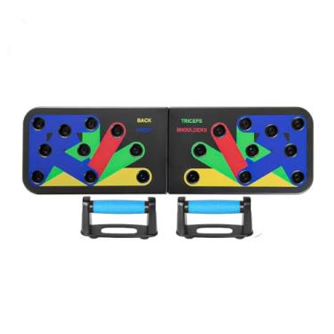 Imagem de Prancha de Flexão Push Up Board, Treino Múltiplos Músculos, com Alças de Apoio, Sistema Codificado por Cores, para Peito, Costas, Tríceps, Ombros