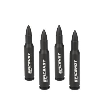 Imagem de Epicshot Premium Training Metal Snap Caps Black Dry Fire Training Dummy Rounds Practice Safe Loading Firing (222 Rem 4 unidades)