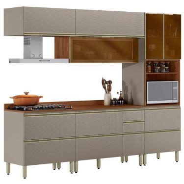 Imagem de Cozinha Modulada 5 Pecas 270 cm Vidro DP2705 Demartez